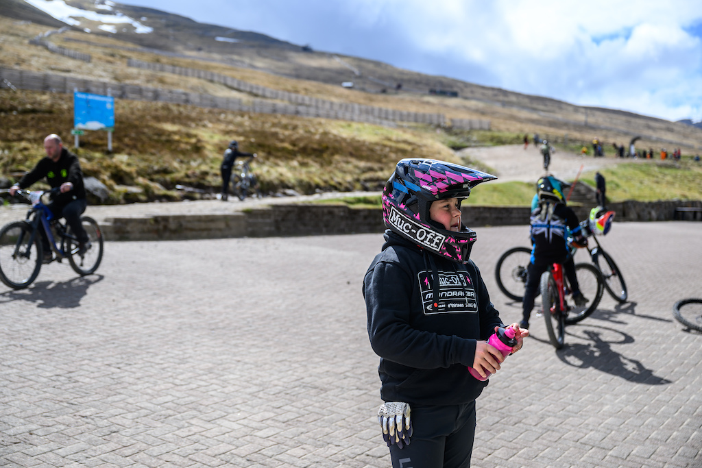 Some juvenile riders were more chilled than others up top before their race runs