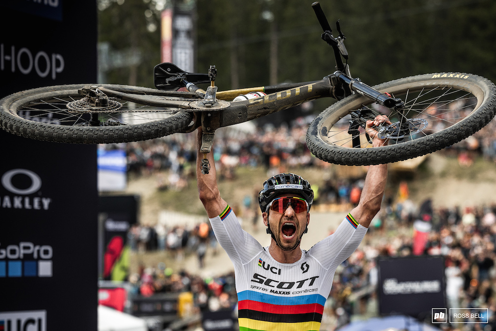 Nino Schurter takes that record breaking win and on home soil too.
