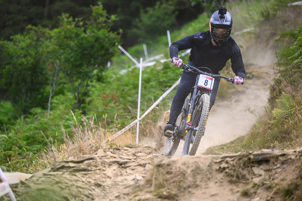 Preston Williams was in the mood to destroy berms. or his tyres either way, he was riding on the edge.