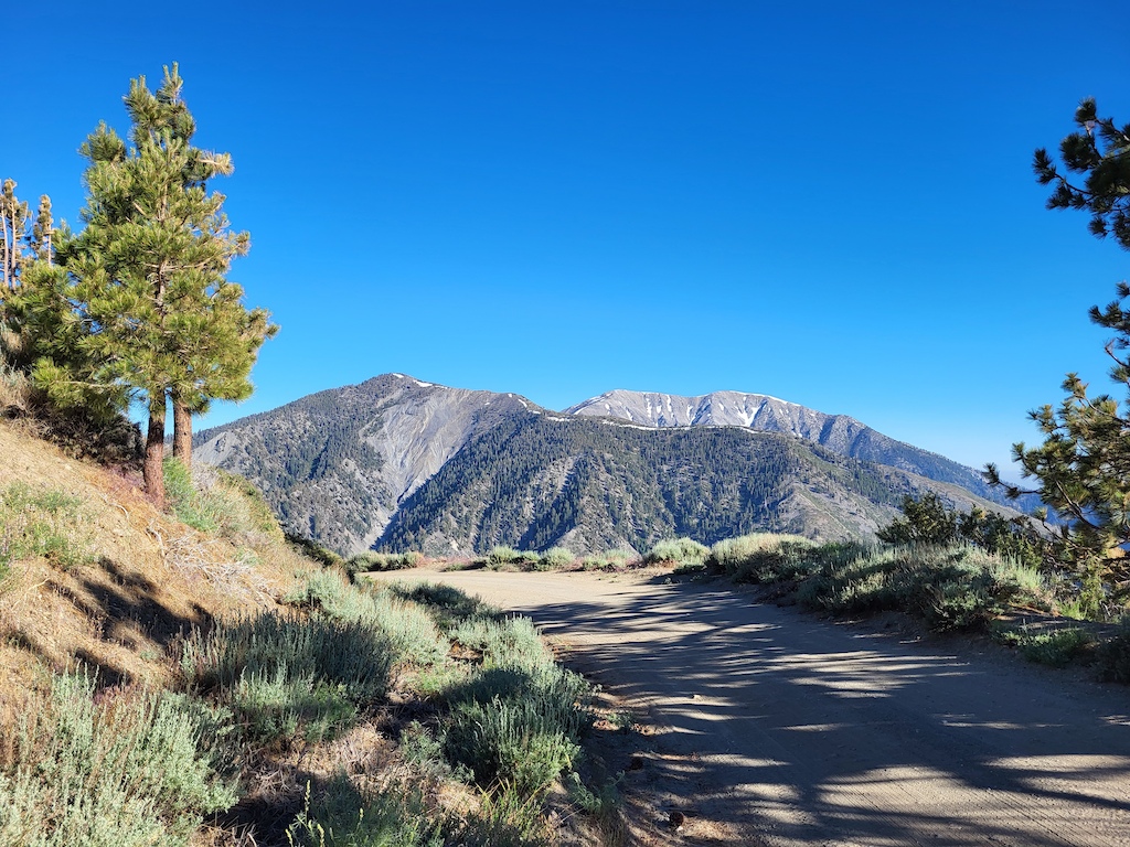 Pine Mountain and Mount Baldy, viewed from Blue Ridge Road near Guffy CG