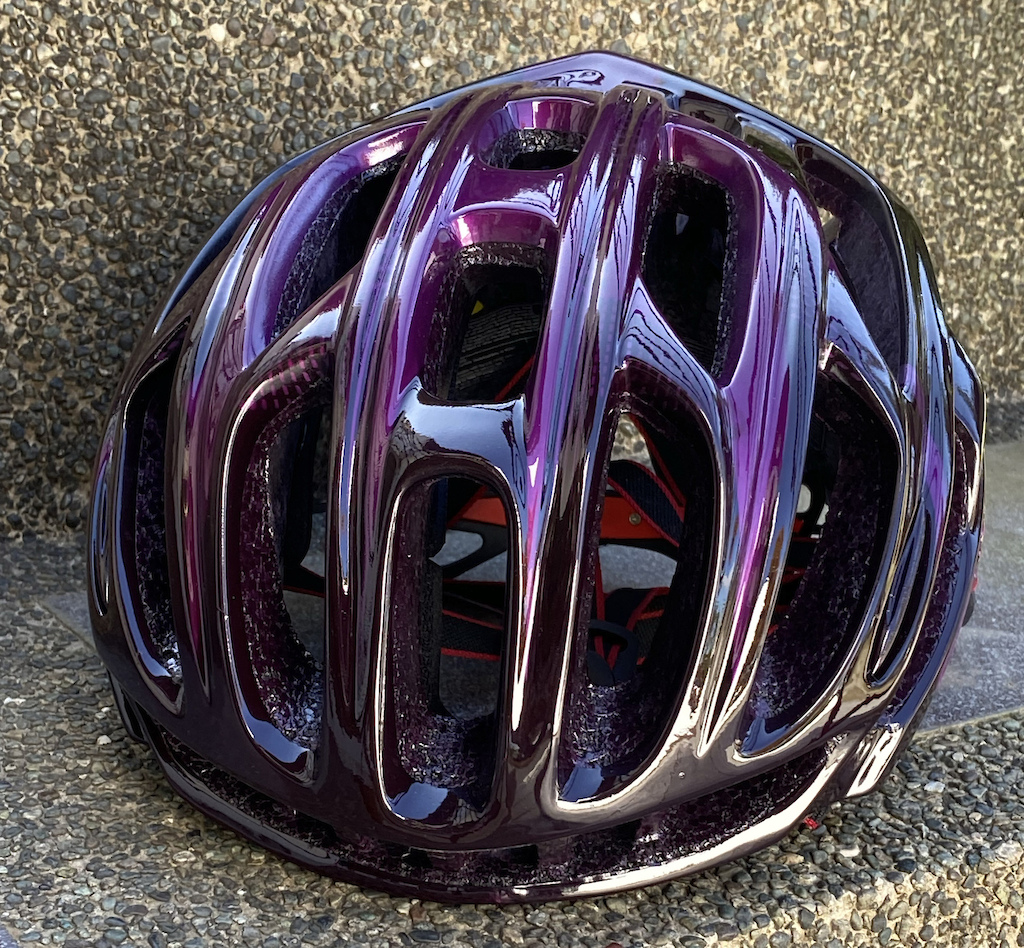 * Custom-painted "CAIRBULL" FULLY vented road helmet. as it looks in the shade.