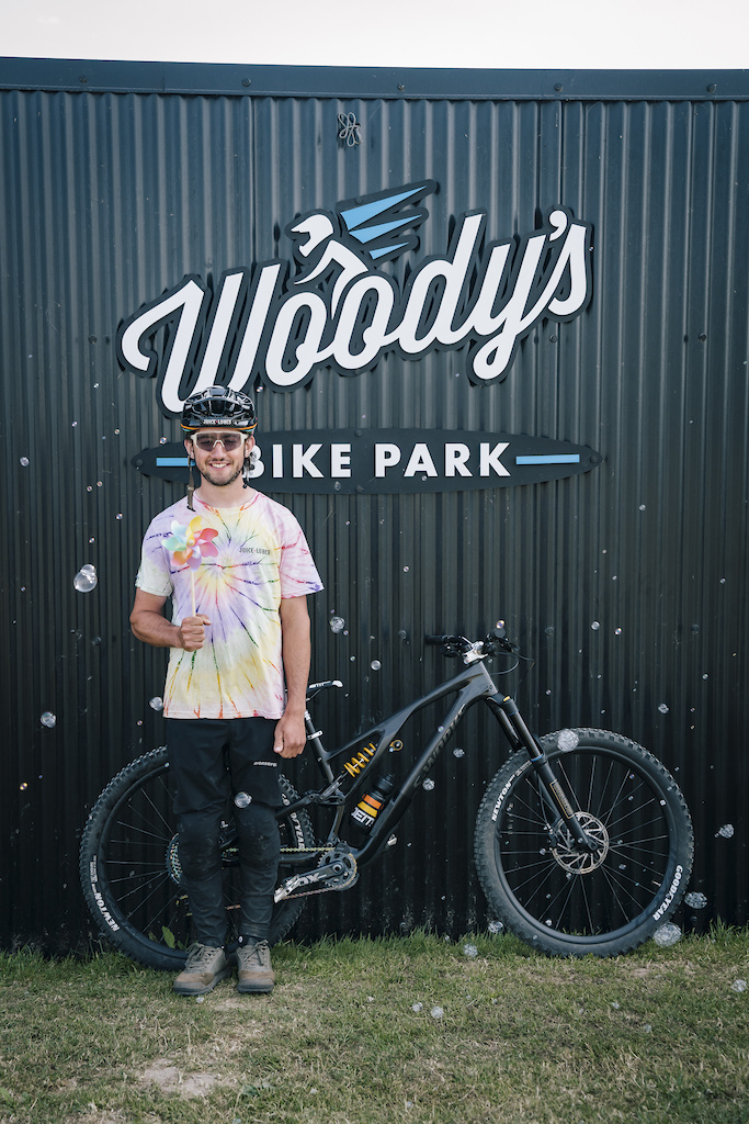 Joel Anderson gets loose at Woody's Bike Park.