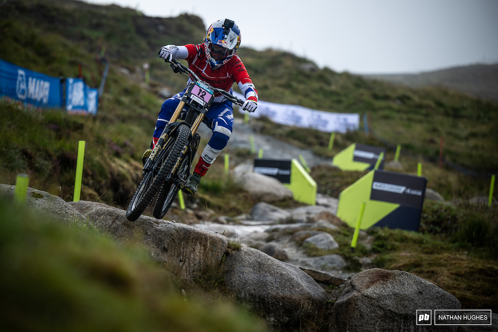 Rachel Atherton somehow back out there and giving it her all for a shot at gold.