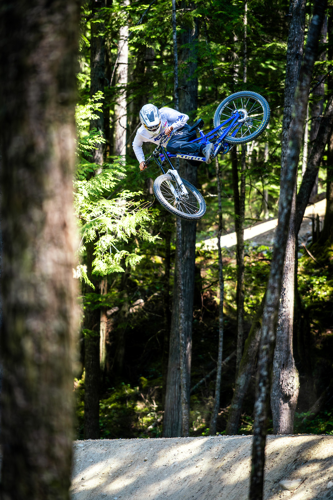 Eddie Reynolds whips his bike at Coast Gravity Park near Sechelt, BC