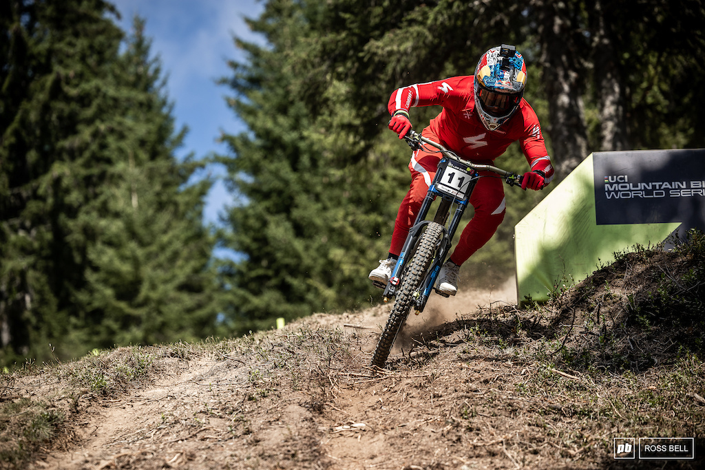 Loic Bruni knows what it takes to win under pressure here in Les Gets.
