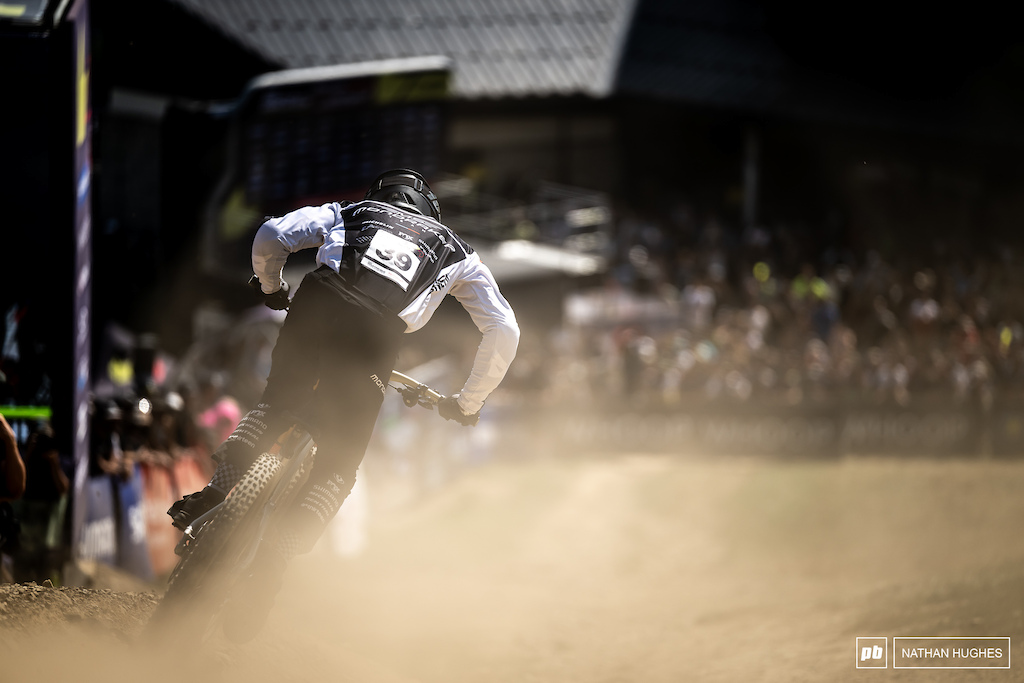 King of Crankworx, Tuhoto Ariki, powering out of the final turn for another solid top 20 finish.