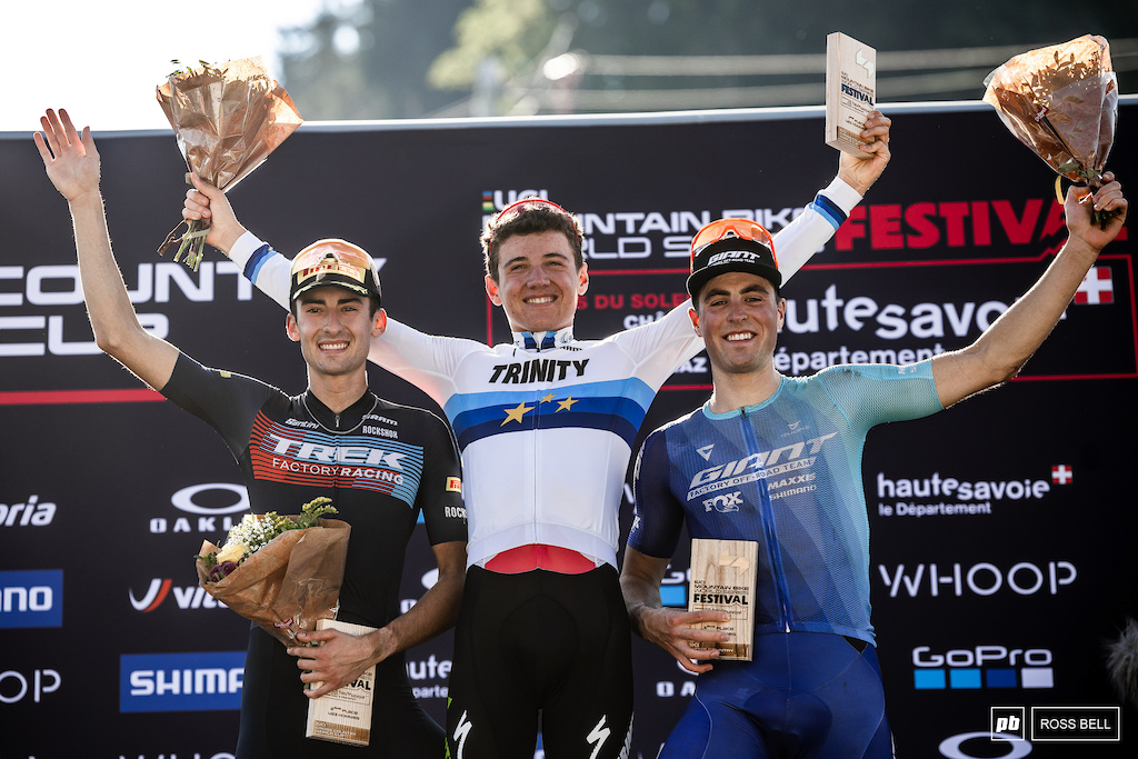 Adrien Boichis, Riley Amos, and Carter Woods make up the U23 men's podium.