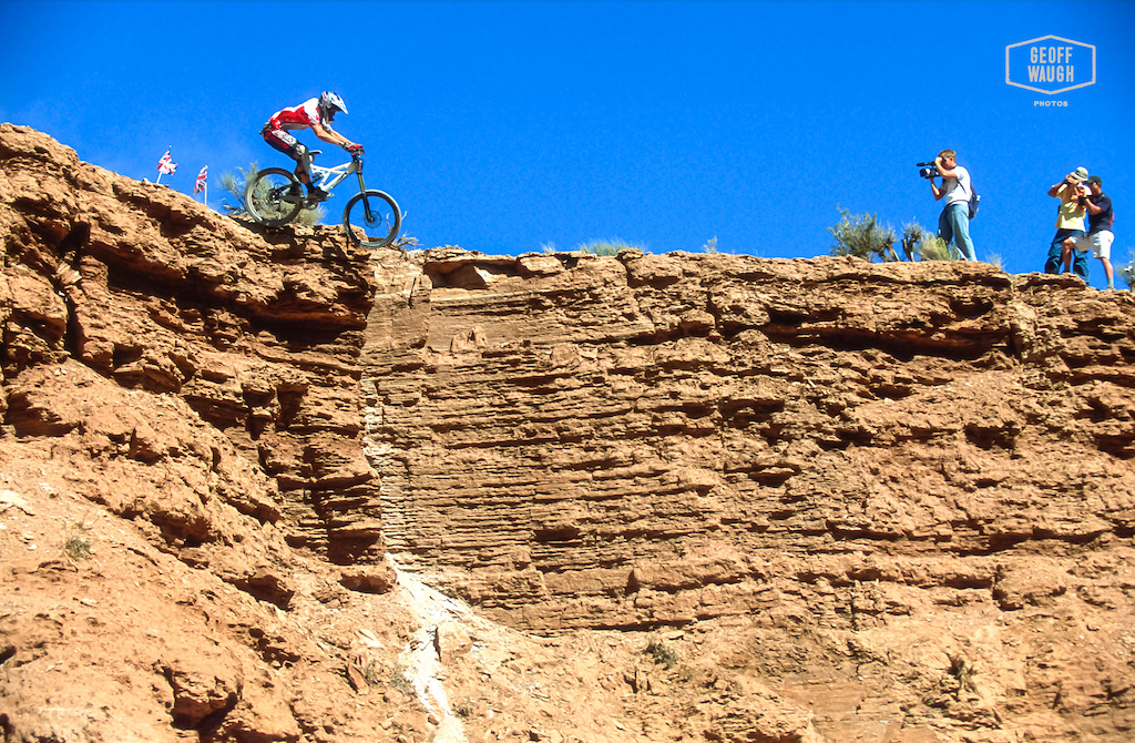 Gee Atherton crashes in his first Redbull Rampage ,2003