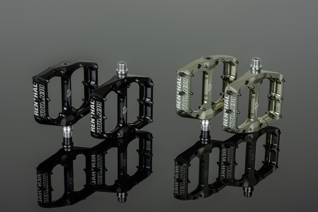 Two pairs of Renthal Revo-F Pedals in both Black and AluGold colour ways