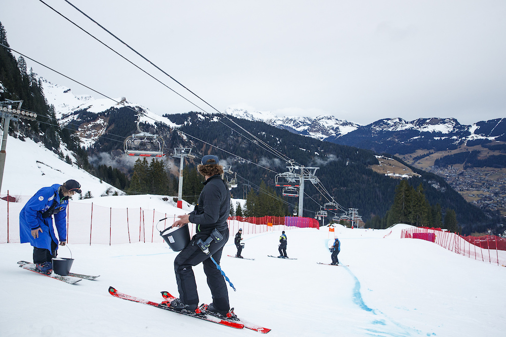 Track walk during The 2024 UCI Snow Bike Worldl Championships at Chatel, , Port du Solei, France on February 09 2024. Photo: Charles A Robertson