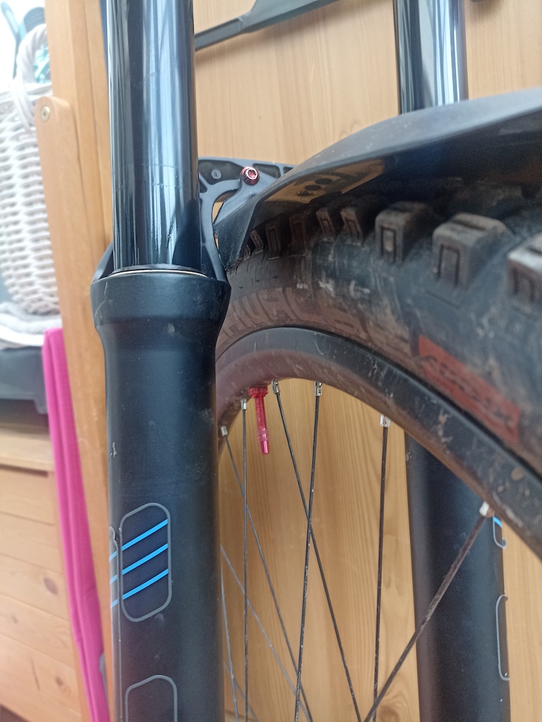 Xfusion trace 36 hlr direct mount mud guard. Nothing out there to buy for these. So converted a syncros fox 36/38guard. Chop the edges, drill holes to 5mm, use disc rotor bolts n hey presto!