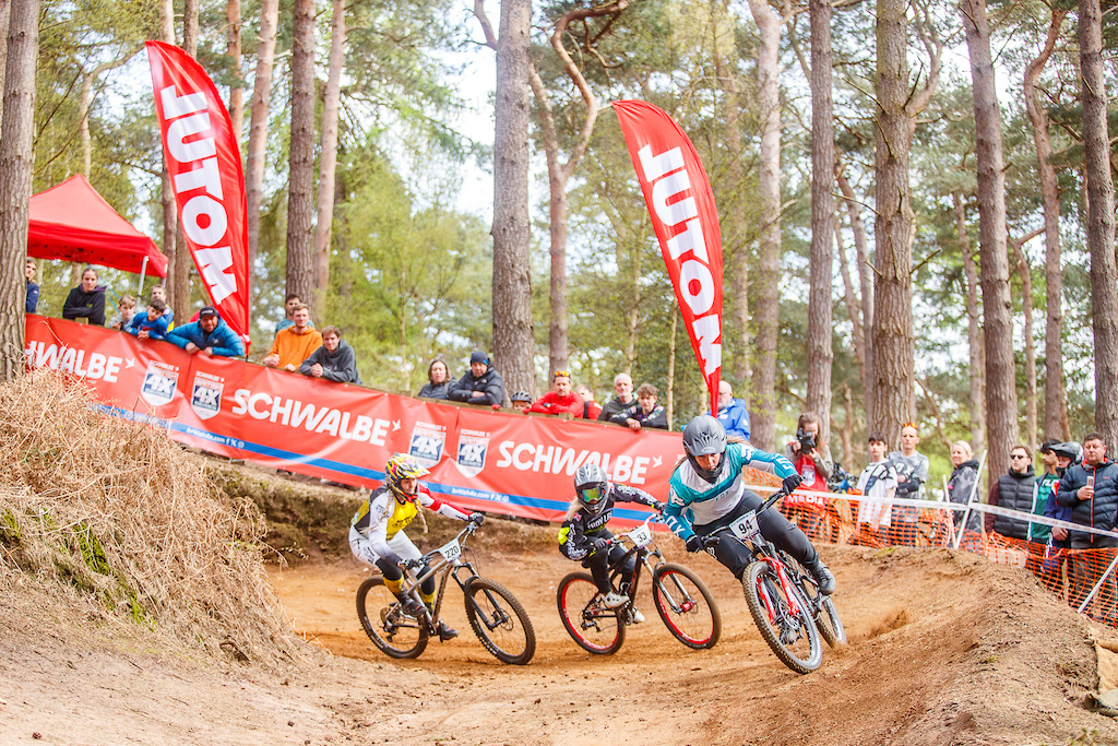 during round 2 of The 2024 Schwalbe British 4X Series at Chicksands Bike Park, Bedford, Bedfordshire, United Kingdom on April 07 2024. Photo: Charles A Robertson