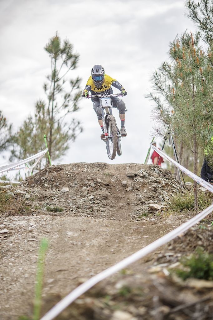 2 Jack Reading during practice for round 1 of The 2024 Portugal DH Cup at Bike Park - Villa Cova A Coelheira, Seia, , Portugal on March 16 2024. Photo: Charles A Robertson