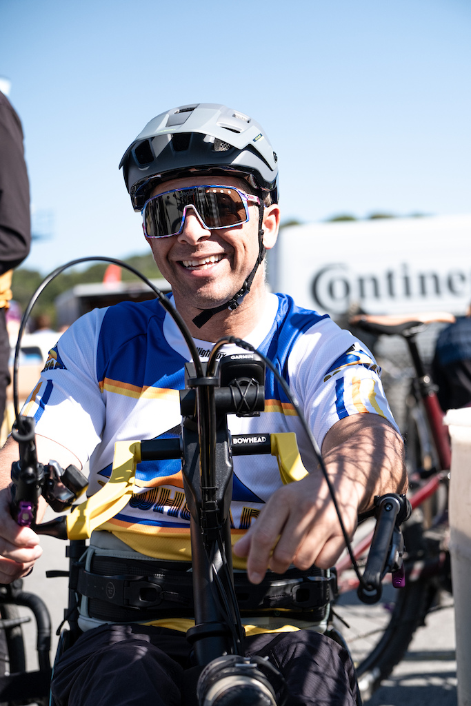 Tarek Rasouli on his custom Bowhead adaptive bike