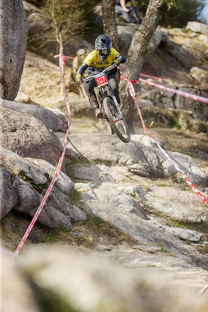 107 Rueben Taylor during Saturday practice for round 2 of The 2024 Portugal DH Cup at Padela Natural, Parque de Valinhas, Viana do Costelo, Portugal on March 23 2024. Photo: Charles A Robertson