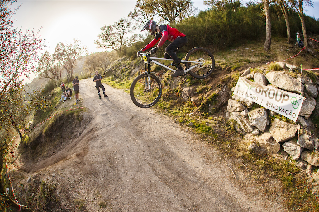 245 Deiniol Westgate during Saturday practice for round 2 of The 2024 Portugal DH Cup at Padela Natural, Parque de Valinhas, Viana do Costelo, Portugal on March 23 2024. Photo: Charles A Robertson