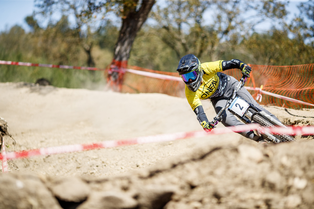 2 Jack Reading during qualification for round 2 of The 2024 Portugal DH Cup at Padela Natural, Parque de Valinhas, Viana do Costelo, Portugal on March 24 2024. Photo: Charles A Robertson