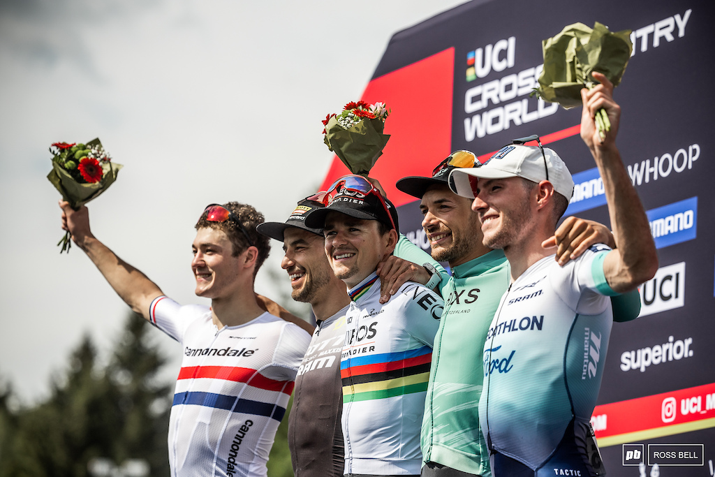 Tom Pidcock back at an XC World Cup and back on the top step pf the podium.
