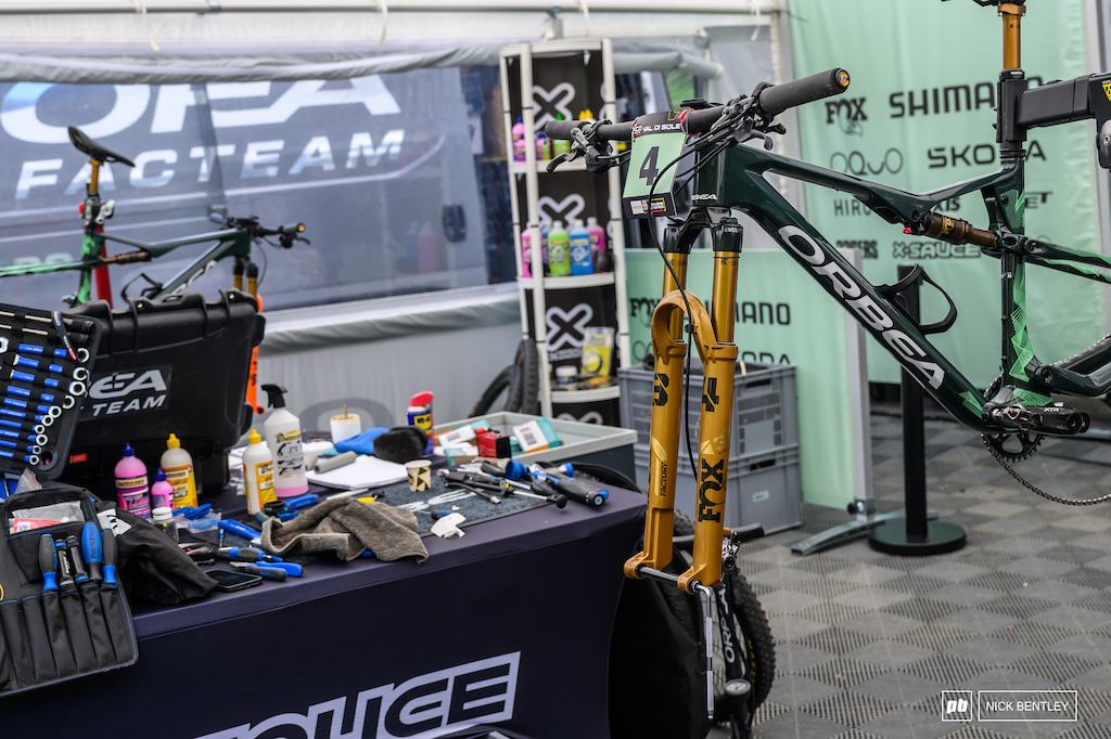 It was a busy day in the Orbea pits with some rider issues.