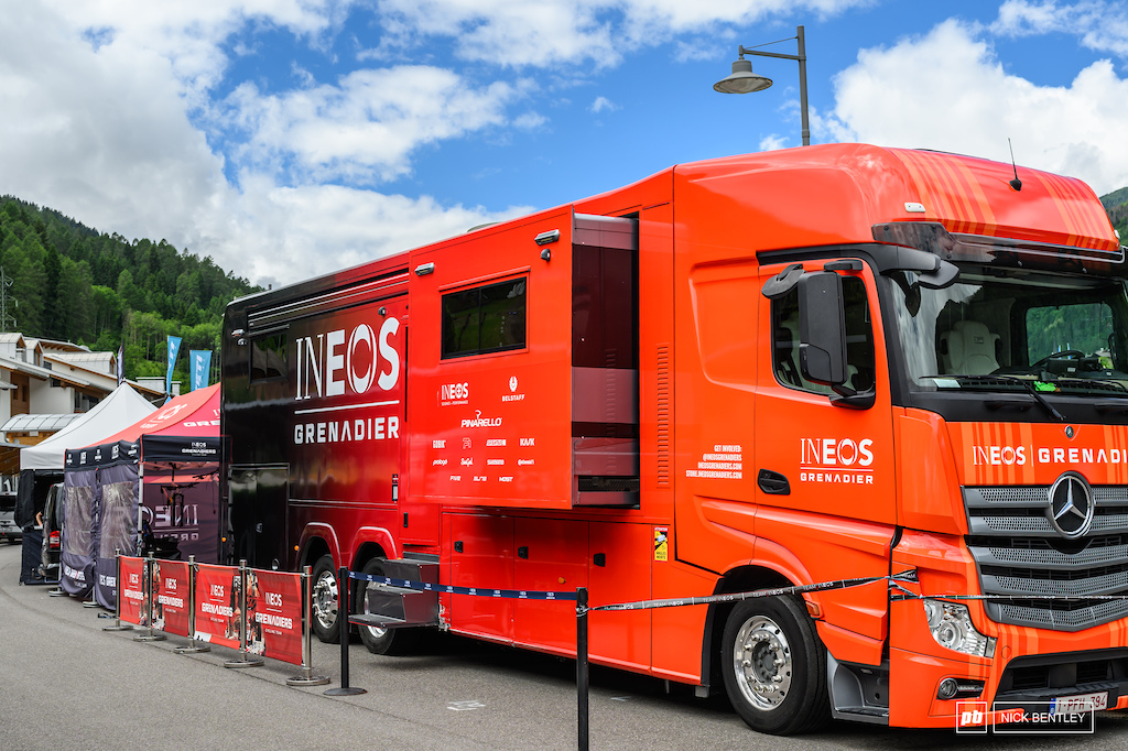 Ineos has brought a little bit of world tour road racing to the XC pits. This is their dedicated XC truck so it looks like they re here to stay too.