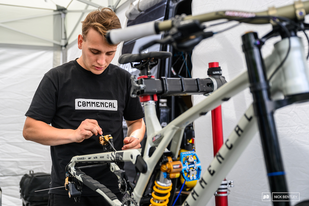 its all about the attention to detail when prepping a world cup race bike.