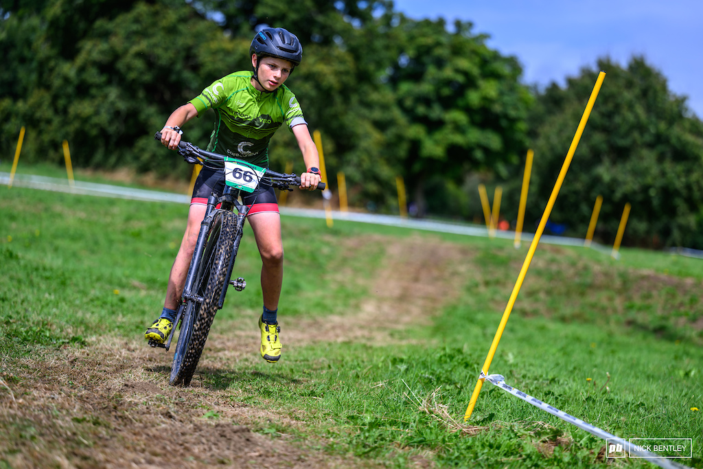 With the rain in the morning, riders had to be careful around the grassy corners
