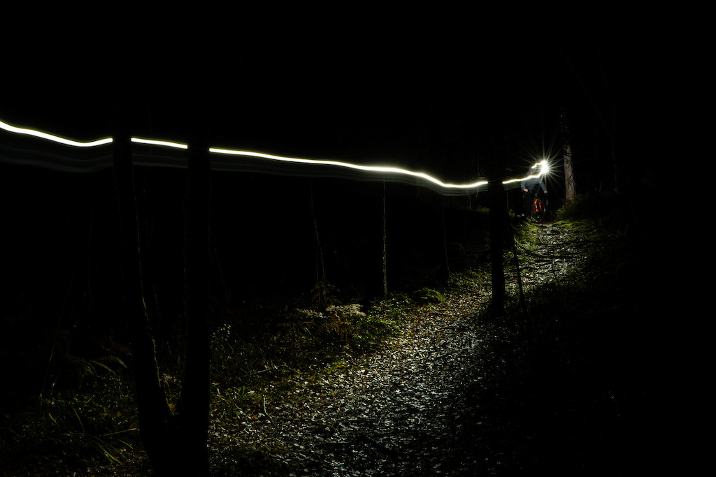 Night riding on the local trails. Testing camera settings and setup