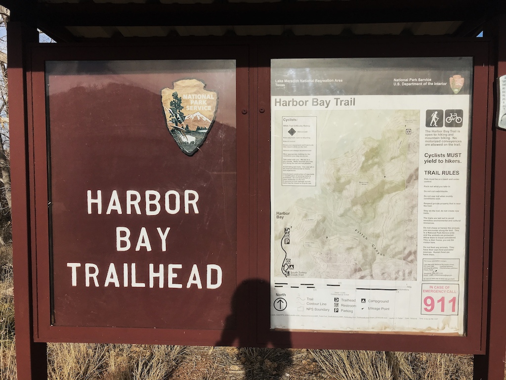 Trail info at the Harbor Bay Trailhead