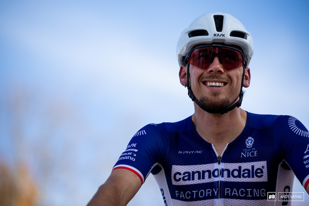 Luca Martin lines up for a solid fight on course.