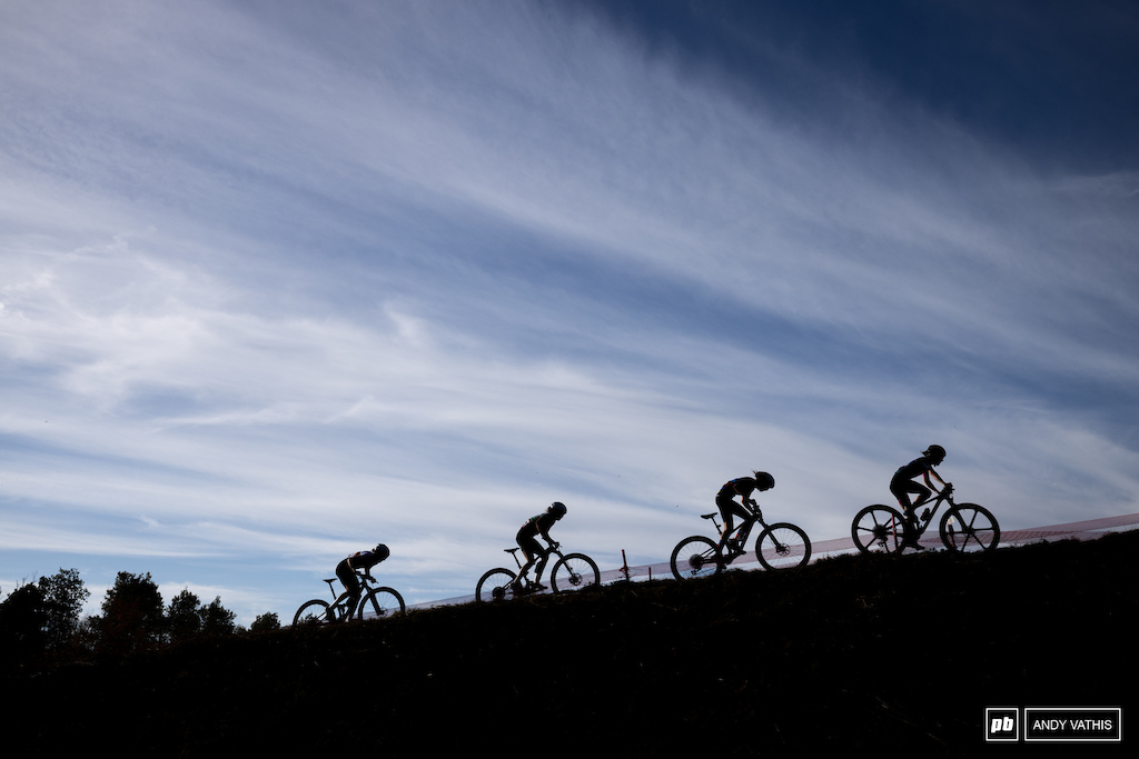 Nicole Koller leads the chase group into the last few laps finishing off in fourth.