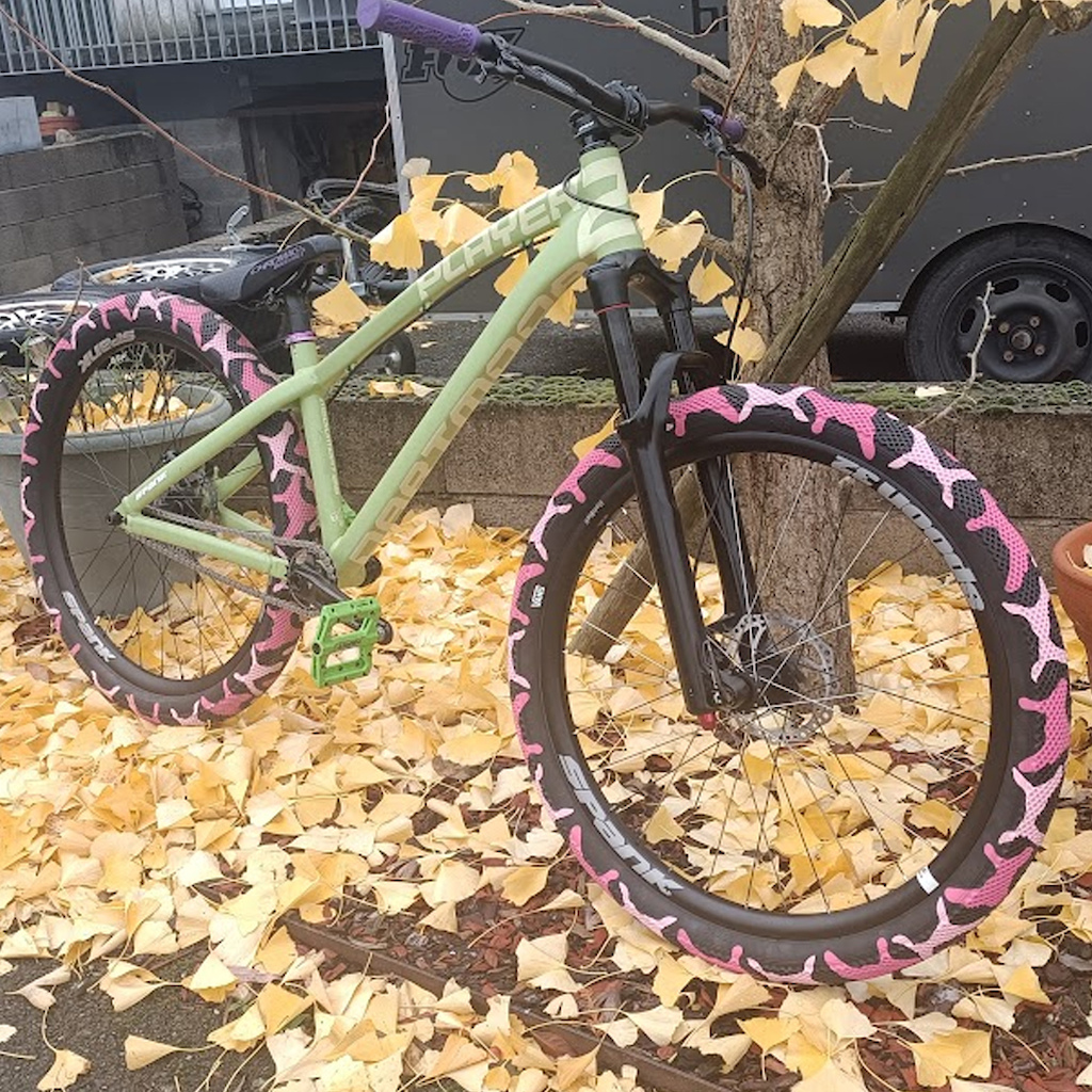 Dartmoor two6player pro + yari 120mm
spank race / spoon singlespeed
sram guide
raceface turbine + half link chain
funn grips / neatt pedals / chromag saddle
Cult x vans tires
