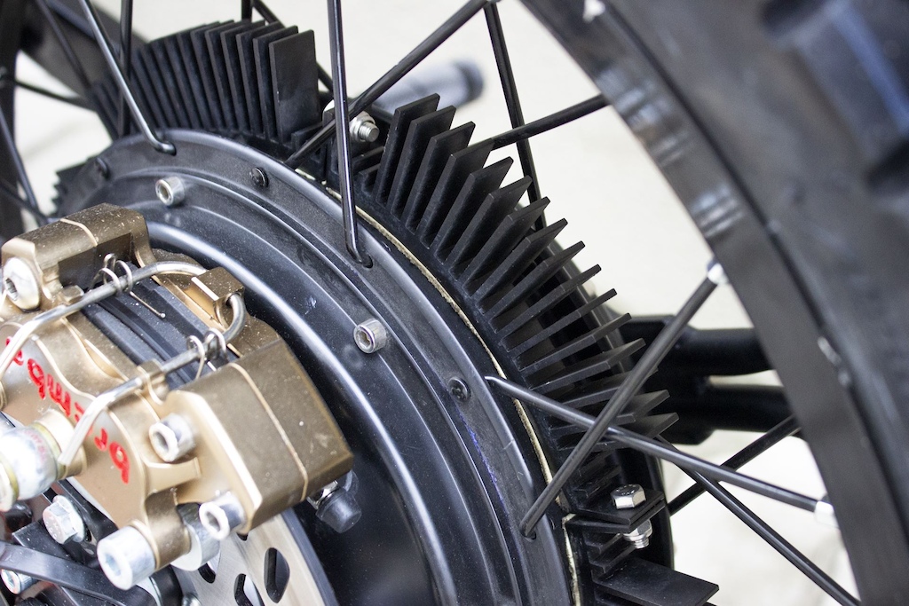 Custom cooling radiator for the ELEEK Atom electric motor.