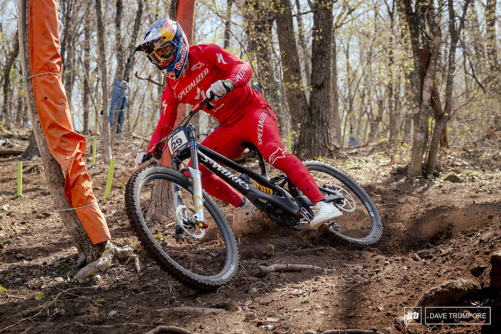 Loic Bruni was already on the inside lines on his second run of the day.  With many of the main lines likely to get blown out, it's good to be prepared