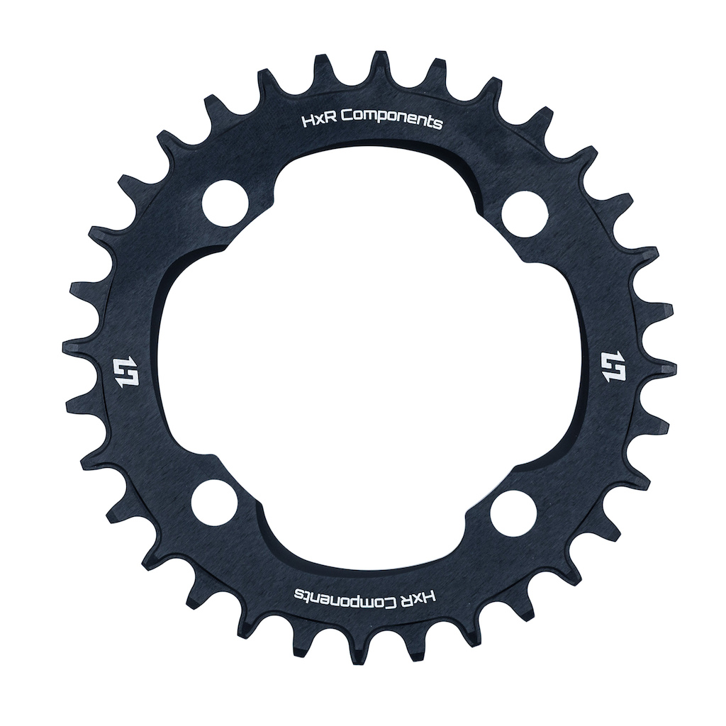 Anti-derailment teeth.

Compatible with new generation chains, our HxR Components chainrings have been designed to withstand all your riding sessions. With teeth designed to keep your chain in place, the chainring combines strength for reliability and the sleek design of HxR Components.

These teams race in the World Cup, European and national championships with the G2 Racing Project team.

Compatibility: 11-/12-speed chains, as well as SRAM Eagle and T-Type chains.

Standard BCD 94mm 4-arm

Material: Aluminum 7075 T6 CNC

Size: 30T, 32T or 34T

Anodization: Black or Raw

Weight:

    30T: 38g
    32T: 51g
    34T: 66g