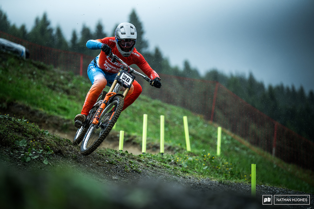 Max Hartenstern making all the right shapes in the rain.
