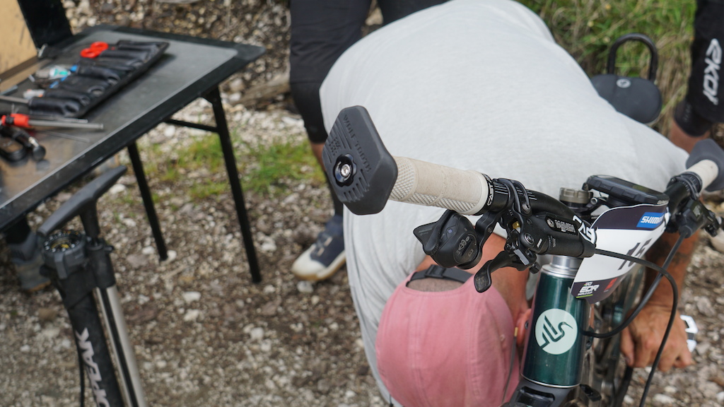 Joe Breeden's new bar ends are creeping in to the enduro scene as well.