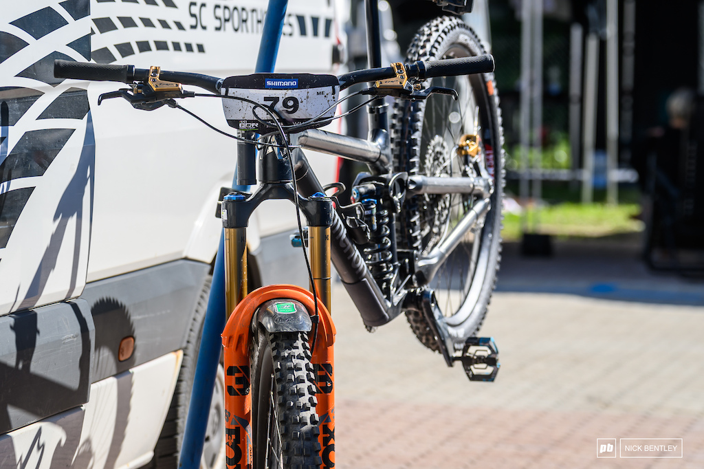 Mass dampers are becoming more common in downhill, but it's still unusual to spot one on an Atherton A170 Enduro bike.