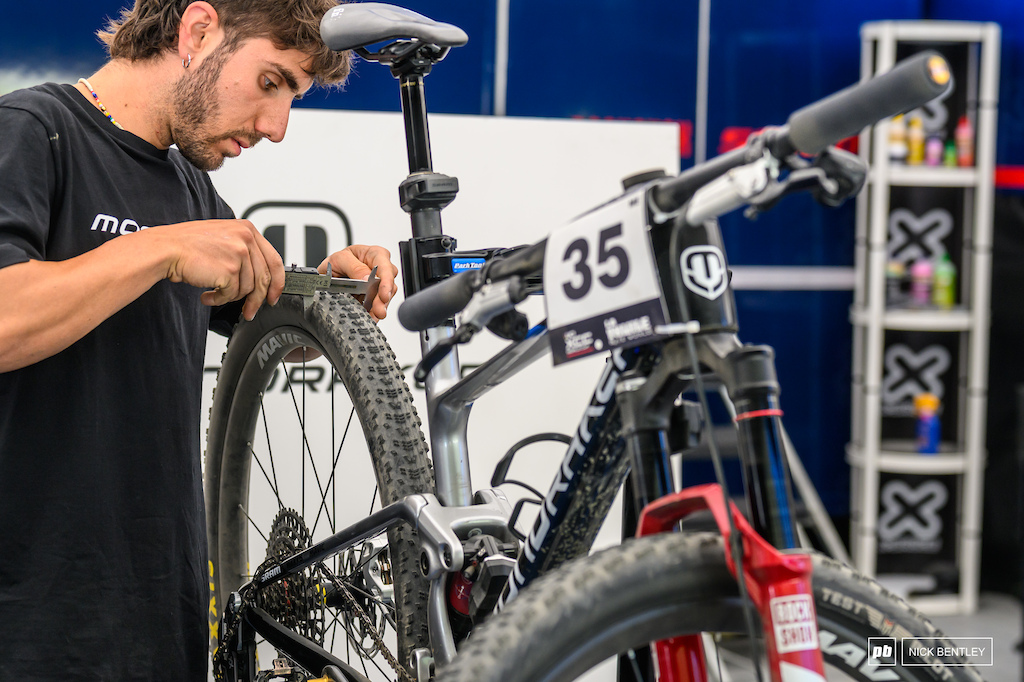 There was a debate over the exact width of these tyres between the rider and mechanic. Unsurprisingly, the mechanic was right.
