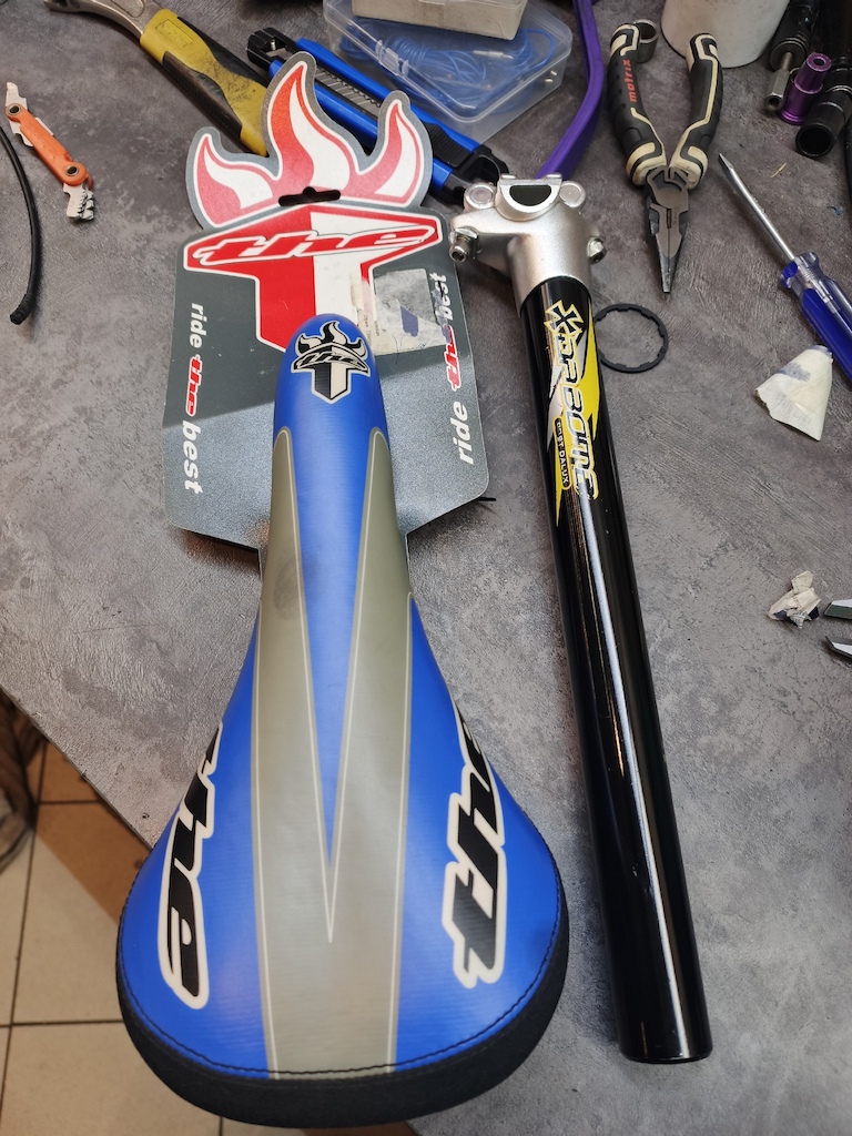 brand new the saddle and da bomb seatpost