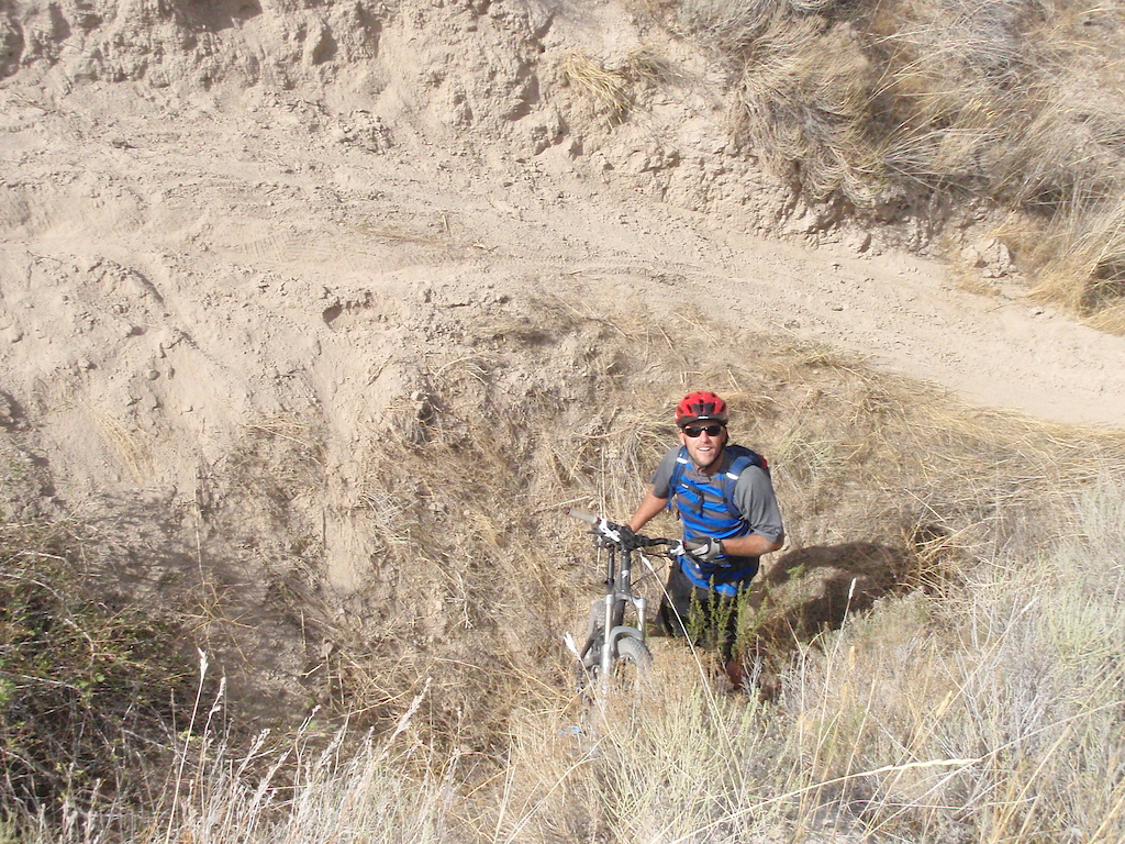 Banked gully slalom style. I hit some soft sand and ended up over the bars crashing into the ditch.