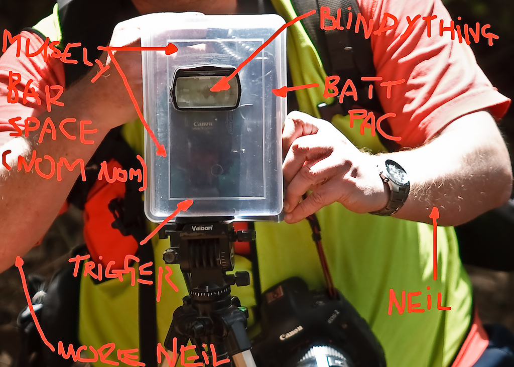 neils tupper ware flash box/food storage (mmmm keeps flashes fresher for longer)