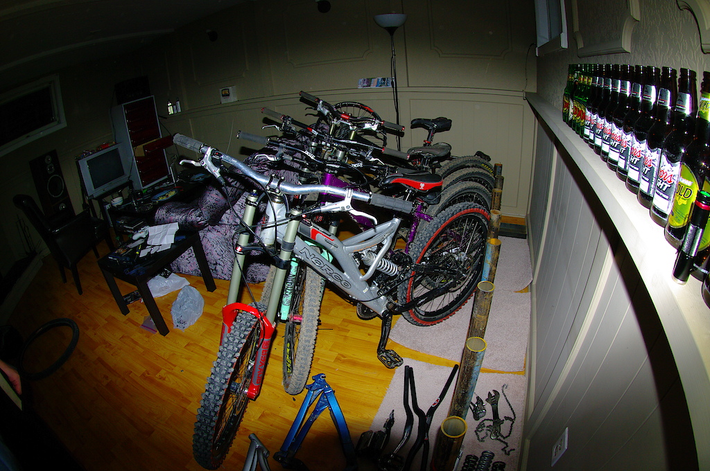 Newest addition to the man cave in the front, homebrew hiding in the back there somewhere.