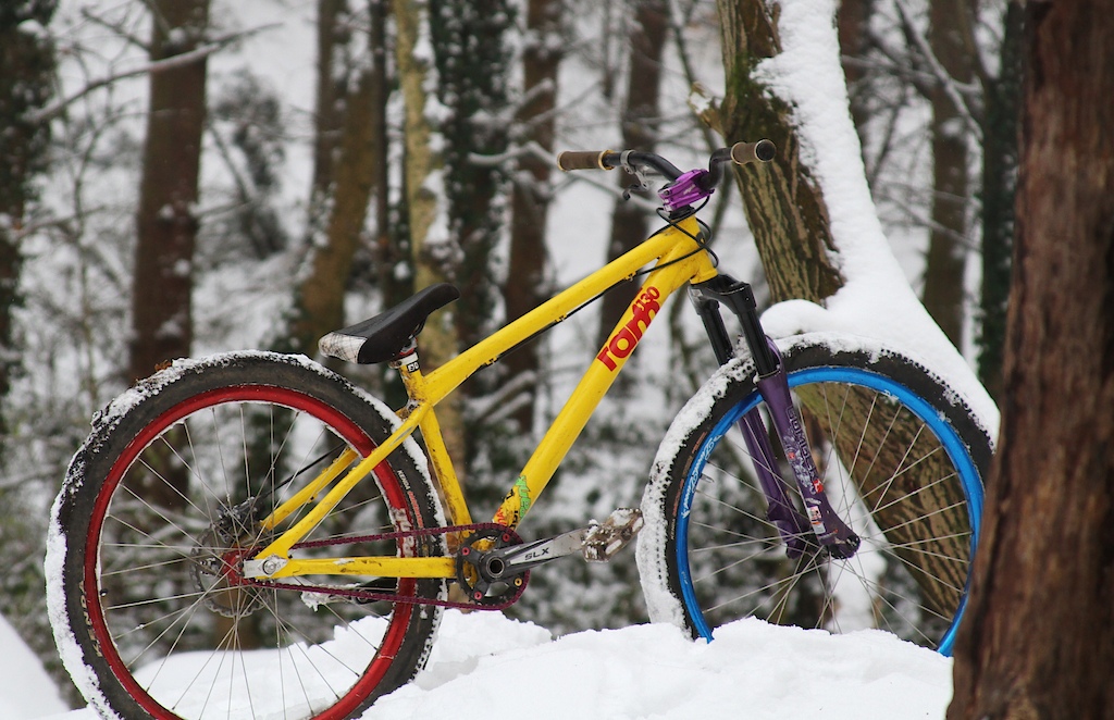 my bike in the snow. ram 4130