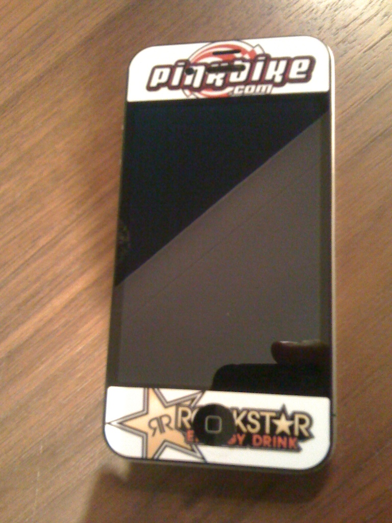Custom iPhone 4 cover from gelaskins, Fox, Sram, Maxxis, Follow Me, Trek, Pinkbike, Monster Energy, Alpinestars.