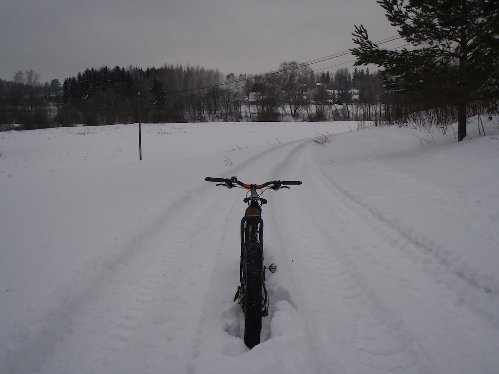 my snowbike and tracks I rode 16Dec