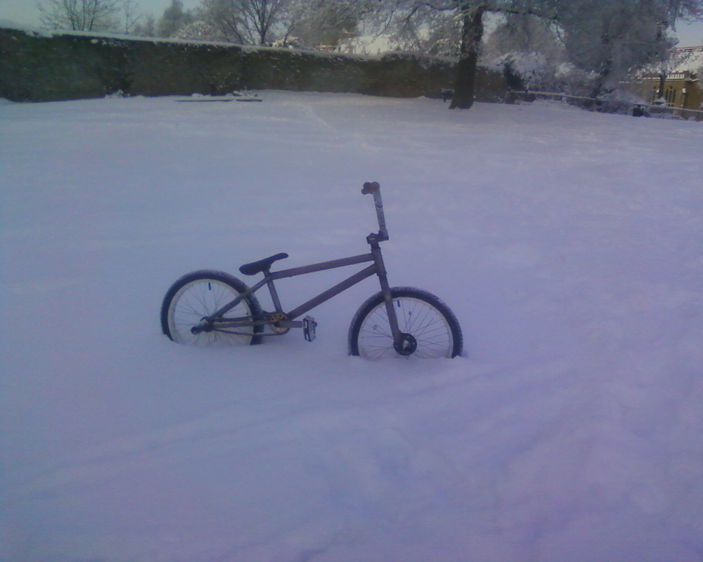 my bike in the snow