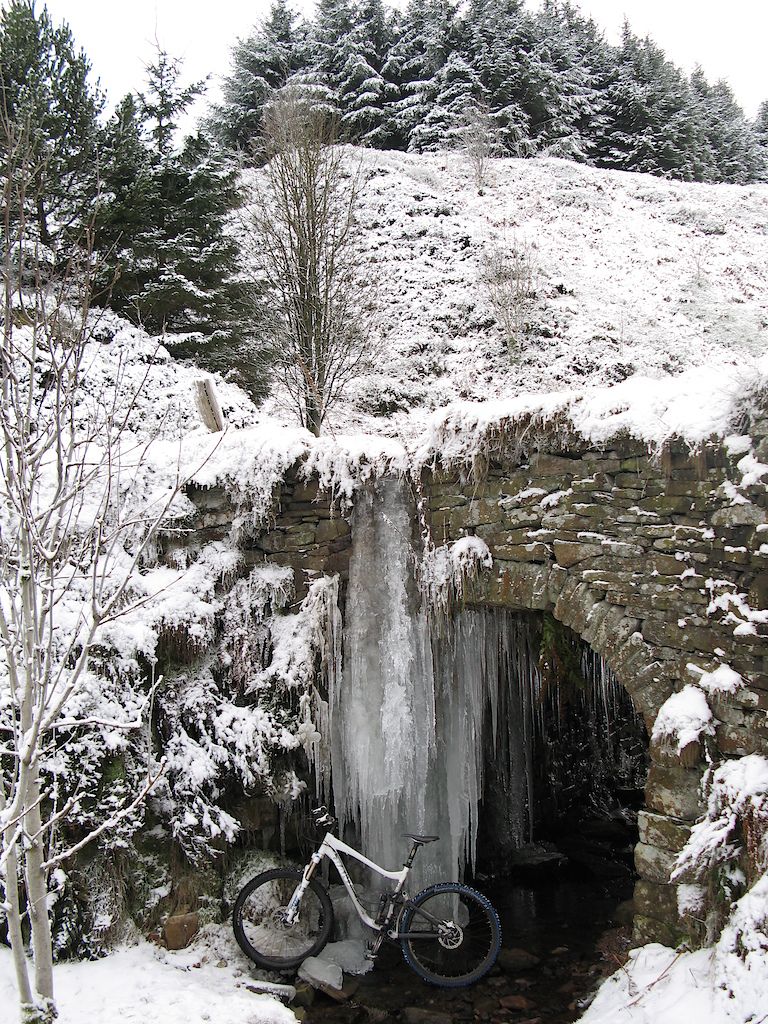my bike, theres so much ice under the old bridge it's gonna collapse