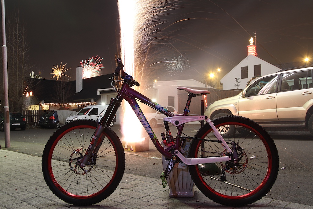 New year´s eve in Iceland, my bike and some fireworks.