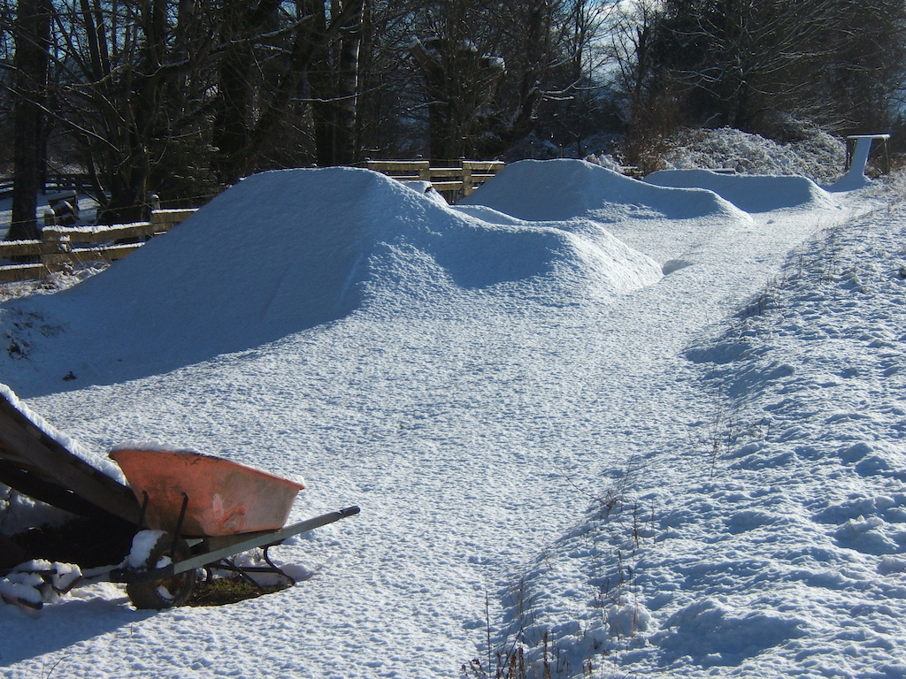 snow covered jumps