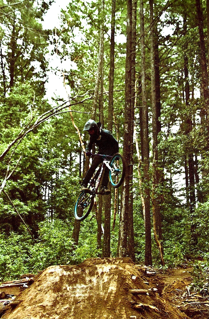 hitting the new dirt jump at sam's. Photo credit: Greg Rose